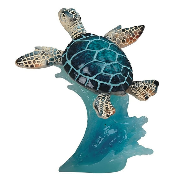 FC Design 5"H Blue Sea Turtle Swimming on Waves Figurine Statue Sculpture Ornament Decoration Home/Room Decor and Unique Gift Ideas for Housewarming, Holidays and Birthdays