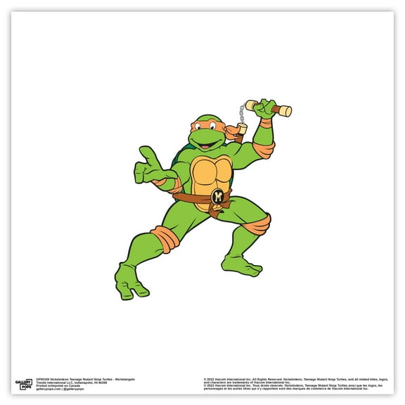 Gallery Pops Nickelodeon Teenage Mutant Ninja Turtles - Michelangelo Wall Art, Unframed Version, 12" x 12"