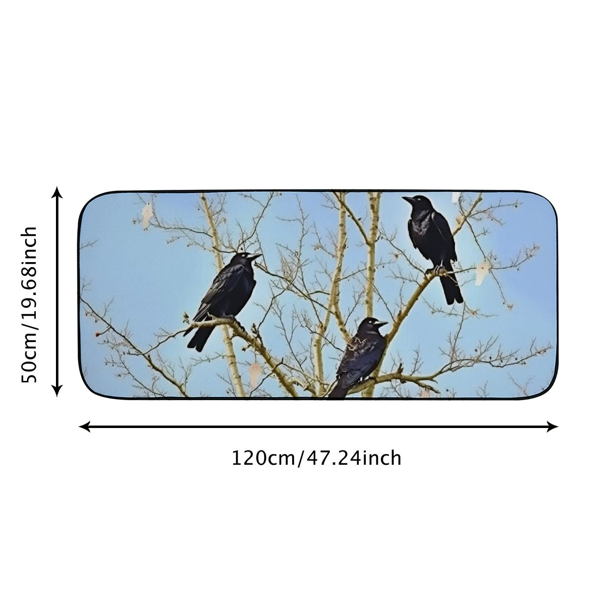 Qinduosi Decorative Door Mat, Door Mat with Non-Slip Rubber Backing, Easy Cleaning, Traps Dirt, for Entry, Patio, Garage - Crow Bird Animal Corvus Wildlife Sitting Plumage 19.68*47.24 in