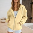 thumbnail image 6 of Women's Casual Zip Up Hoodie - Solid Color Loose Fit Long Sleeve Sweatshirt Jacket, Cozy and Warm Basic Hooded Outerwear for Fall and Winter, 6 of 9