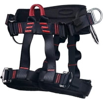 Climbing Harness, Protect Waist Safety Harness Gear, Wider Half Body Harness for Roofing Fire Rescuing Rock Climbing Rappelling Tree Climb Red