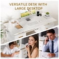 thumbnail image 5 of Furnibear Computer Desk with Drawers, Storage Cabinet with Built-in Outlets, USB Ports for Home Office, White, 5 of 7