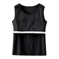 thumbnail image 6 of WEIWEN Camisole Tops for Women Built in Bra Tank Top Bras No Underwire Yoga Tank Tops Casual Summer Running Athletic Workout Padded Cami Shirts Black, XXL, 6 of 6