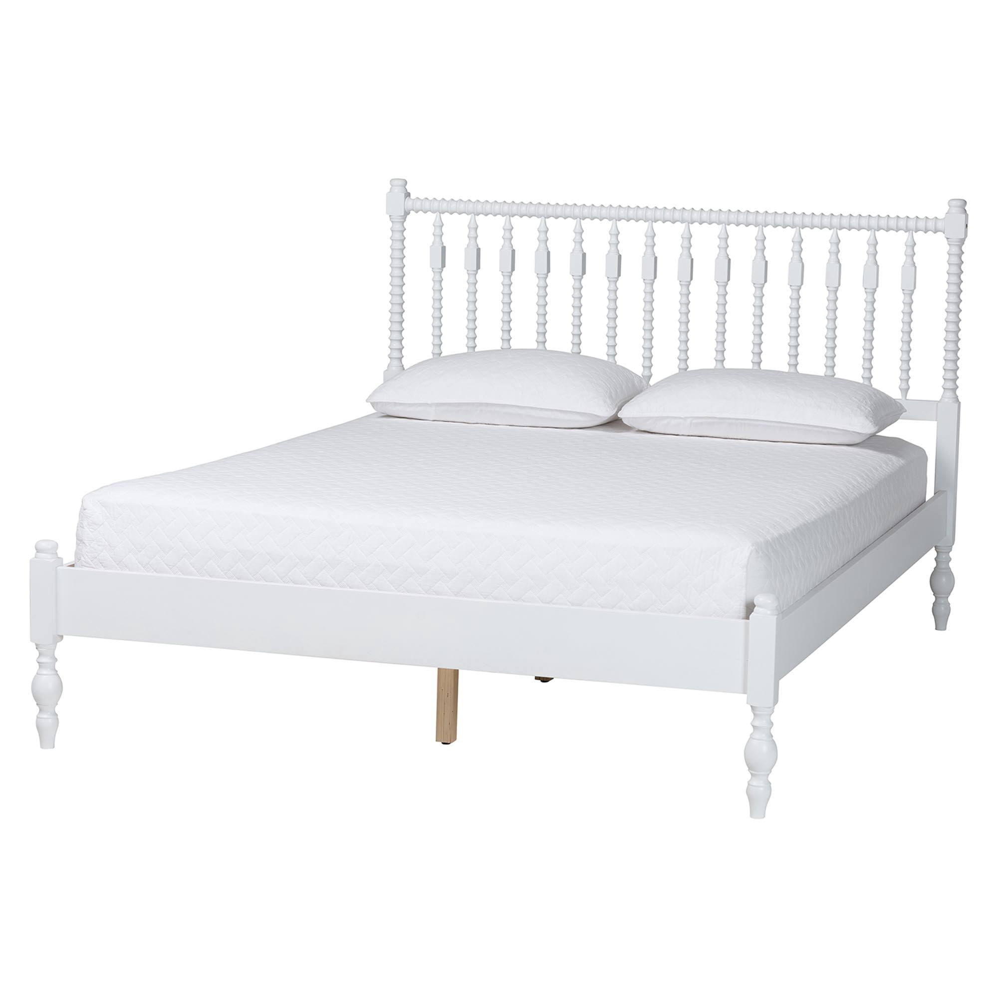 Baxton Studio Callison Farmhouse Bedroom Set, Full, 4-Piece, White