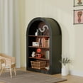 thumbnail image 6 of HIUU Black Arched Bookcase,Short Wide Bookshelf,Short Corner Bookshelf,Arched Display Cabinet with Open Shelf for Bedroom, Living Room, 6 of 7