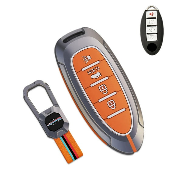 Key Fob Cover, Metal Key Case Shell Holder Full Protection Compatible with Nissan Altima Sentra Rogue Pathfinder Murano Armada Maxima Versa