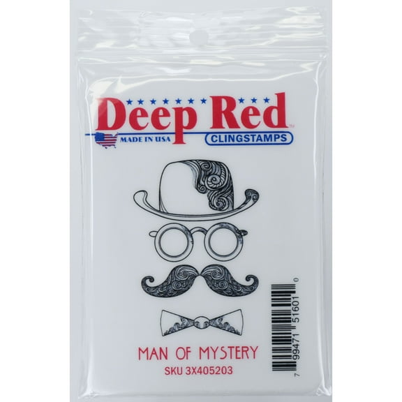 Deep Red Cling Stamp 1.5"X2"-Man Of Mystery