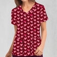 thumbnail image 1 of LSLJS Mode Femme Uni Col en V T-Shirt à Manches Courtes Imprimé Blouse Ample Hauts, Sarraus pour Femmes Grande Taille, 1 of 8