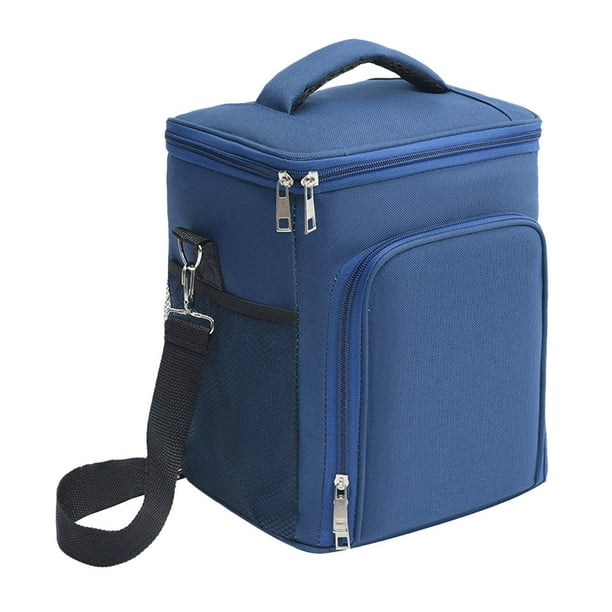 Mochila ligera con bolsillos y aislamiento térmico para senderismo, camping y trabajo. Azul