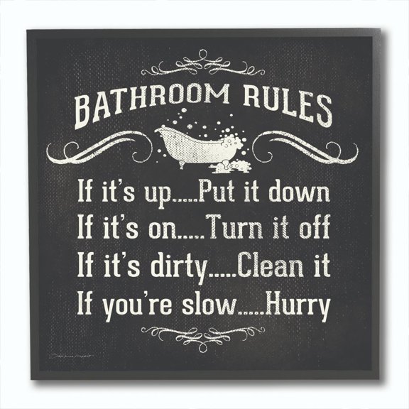 Stupell IndustriesBathroom Rules BW IconFramed Wall Art by Stephanie Workman Marrott