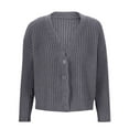 thumbnail image 3 of Admvng Cardigan Sweaters for Women Casual Long Sleeve Solid Open Front Button Knit Loose Cardigan with Pockets S-XL, 3 of 5