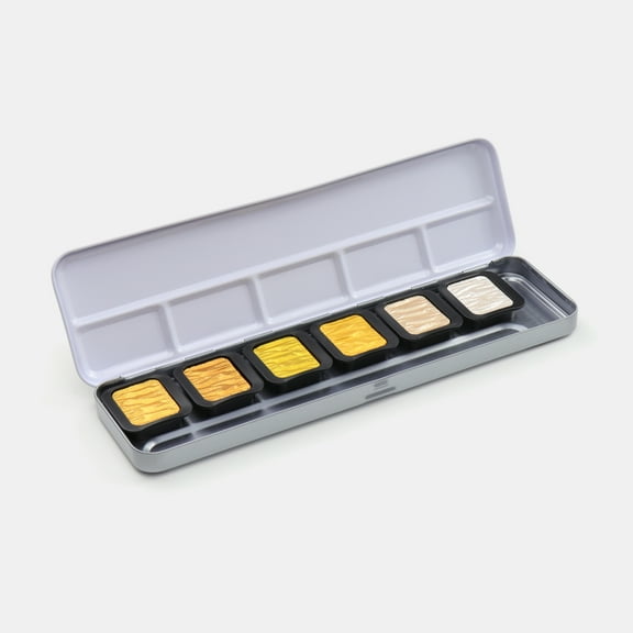 FINETEC Watercolor Metal Tin Set, 6-Color Pearlescent Classic Set