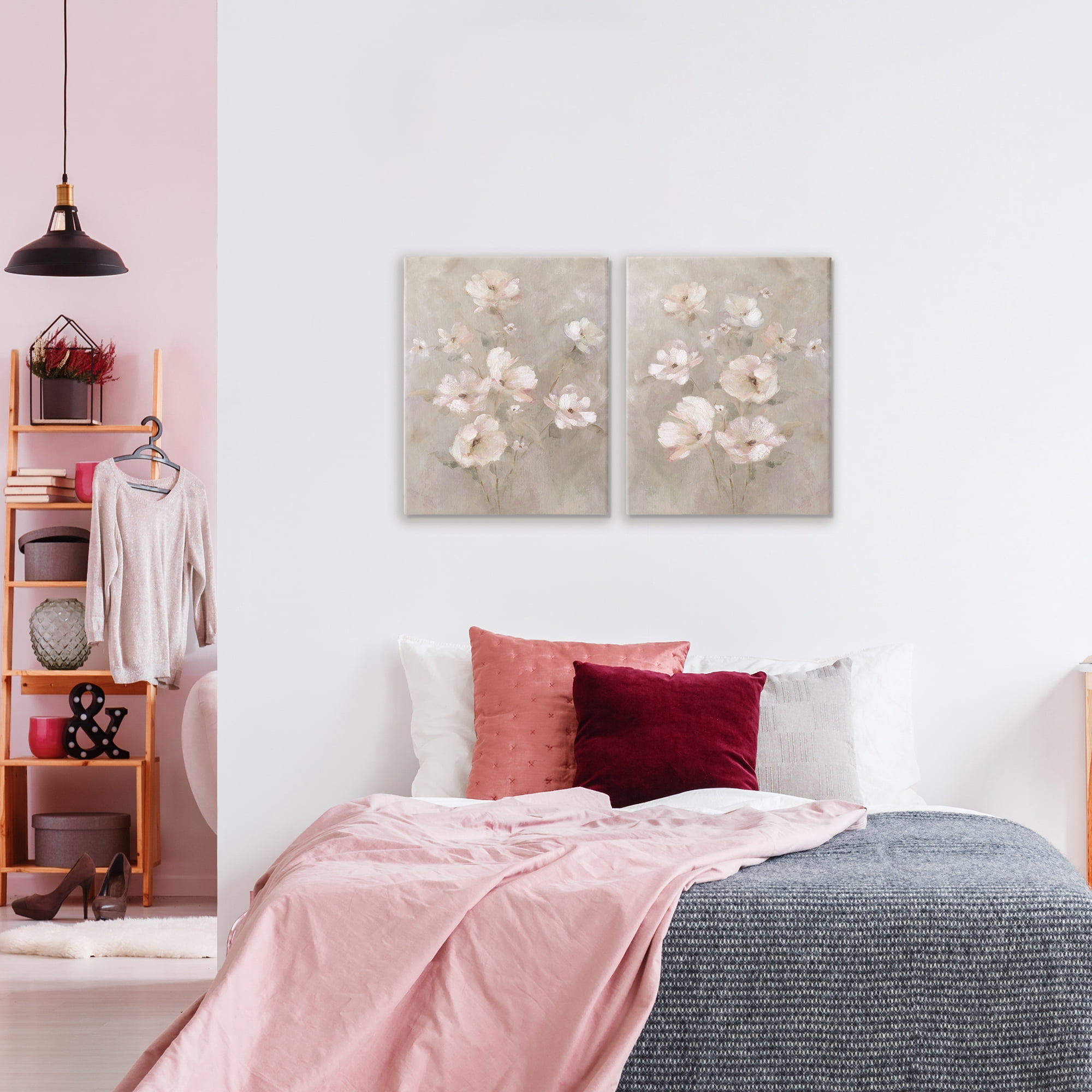 Stupell Industries Arranged Blush Blossoms 2 Piece Canvas Wall Art Set, design by Carol Robinson