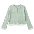 thumbnail image 5 of HCYSFG Womens Crochet Cardigan V Neck Button Front Long Sleeve Hollow Out Cropped Fit Knit Sweater Oktoberfest Layering Tops, 5 of 6