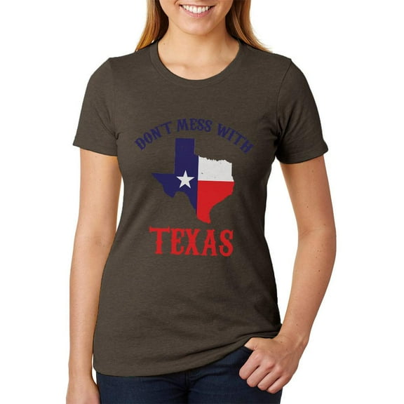 Don't Mess With Texas Juniors Soft Heather T Shirt Heather Brown X-LG