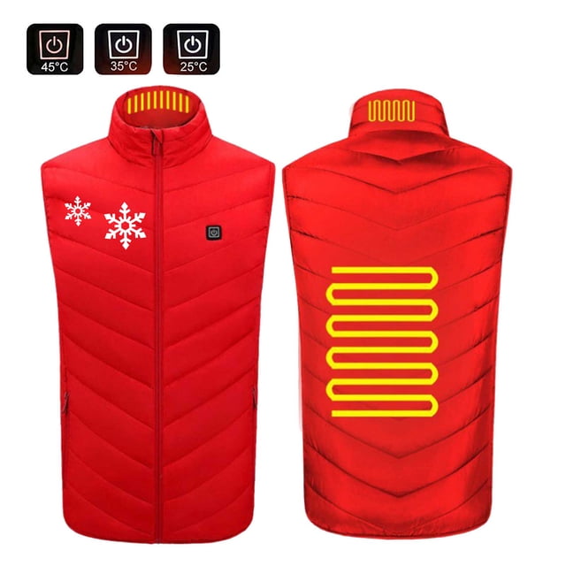 Qiopertar USB Intelligent Constant Temperature Heated Windproof Plus Size Coat For Men And Women Winter 2 Areas Heated Jacket Coat Clearance Free Shipping under $5 Saving Up To 90% Off