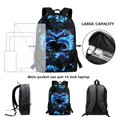 thumbnail image 4 of Jeiento Dolphin Backpack with Lunch Box Kids Girls 8-12/10-12/12-14 Elementary School Bookbag Lunch Bag Pencil Case Set Love Heart Book Bag Lunchbox Back Pack Chidlren Schoolbag, 4 of 7