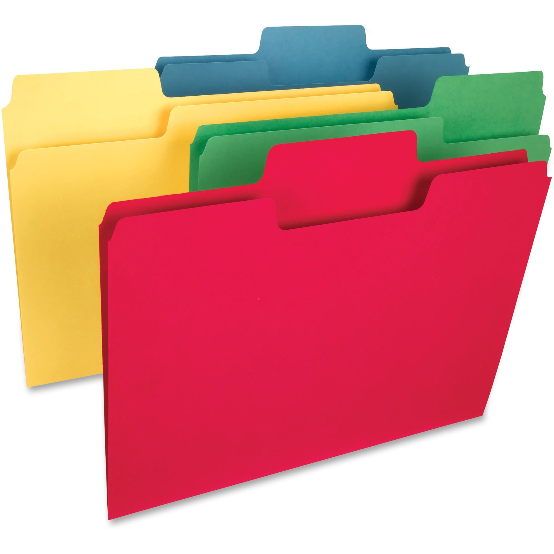 Smead, SMD15410, SuperTab Heavyweight File Folders, 50 / Box, Blue,Red,Green,Yellow