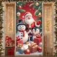 thumbnail image 5 of Snowman Banner Winter Welcome Decoration Christmas Snowflake Polyester Fabric Sign for Holiday Party Indoor Outdoor, 5 of 5
