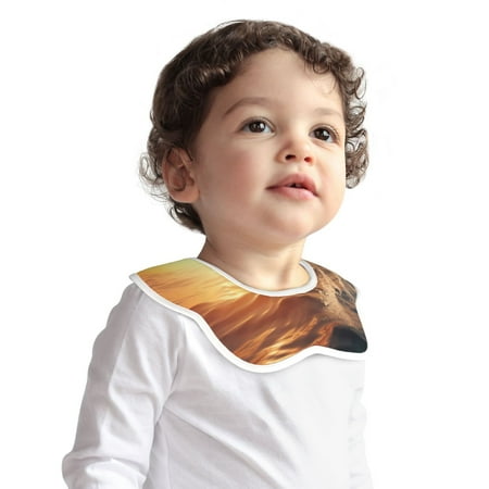

Junzan 360° Rotate Organic Cotton Baby Bibs Unisex Baby Bibs For Toddler Adjustable With Snaps Super Soft Baby Bibs For Boys And Girls-Sunset Dancing Dolphin A