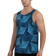 thumbnail image 2 of Uemuo Stingray Pattern Men's Muscle Shirts Sleeveless Dry Fit Gym Workout Tank Top Lightweight Sports Tank Top Beach Tank Top, Loose-fit Sleeveless Shirt-4X-Large, 2 of 7