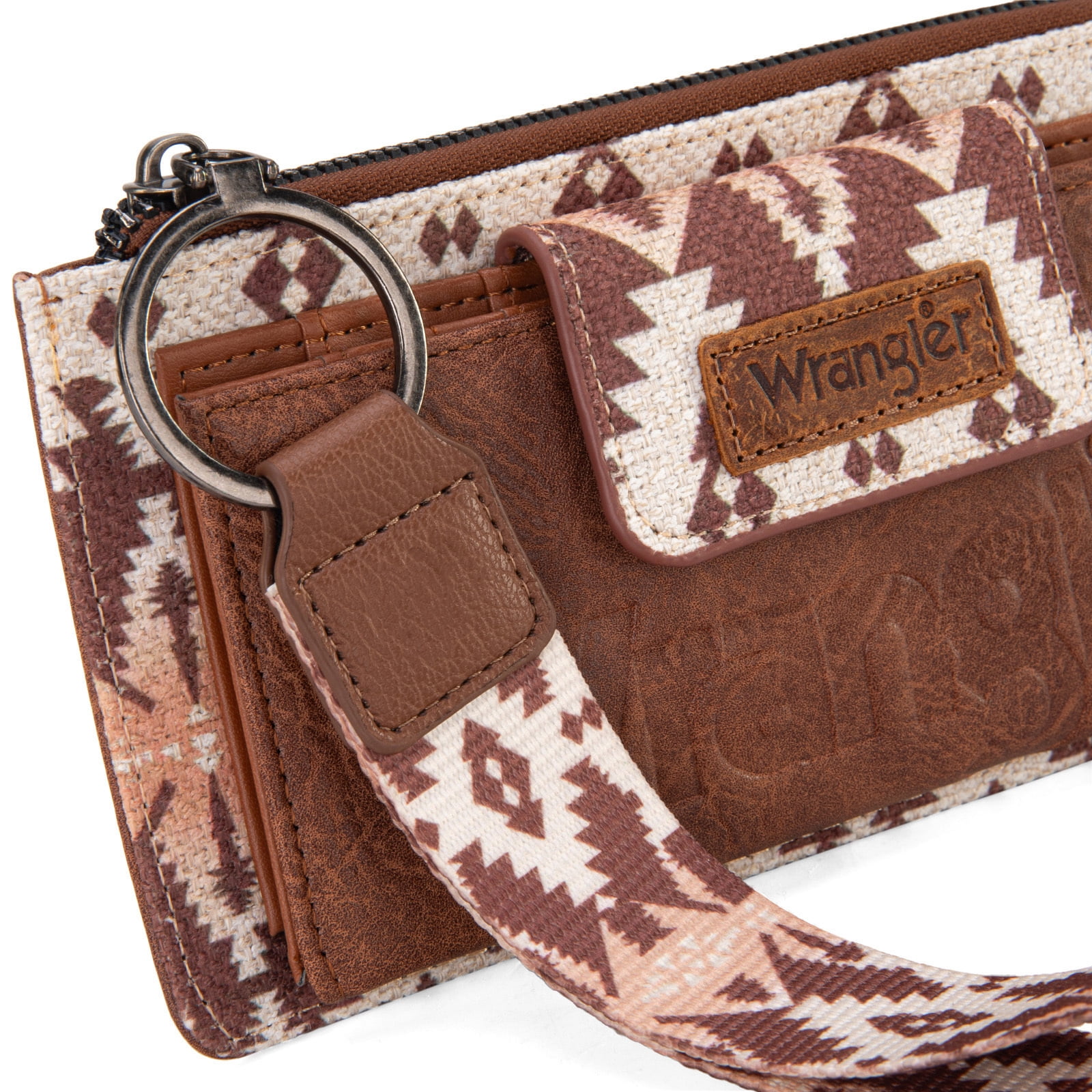 Wrangler Purses for Women Western Clutch Purse Rfid Wallet Womens, Light-Coffee