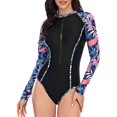 thumbnail image 4 of FFIY One Piece Swimsuits Athletic Training Long Sleeve Bathing Suits for Women Sports UPF 50+, 4 of 6