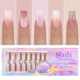 thumbnail image 4 of 5 Gradient Colors Soft Gel Nail Tips Pre-applied Base Coat & Tip Primer Pre-made Fake Nails 15 Sizes False Nail Tips for Nail Art DIY, 4 of 8