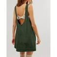 thumbnail image 4 of PUWEI Women's Casual Corduroy Overall Dress A Line Round Neck Mini Dress with Pockets, 4 of 7