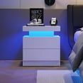 thumbnail image 4 of LED Nightstands Set of 2 Modern Bedside Table for Bedroom Night Stand Set 2 with 2 Drawers Side Table with LED Lights for Bedroom,Living Room, 4 of 14