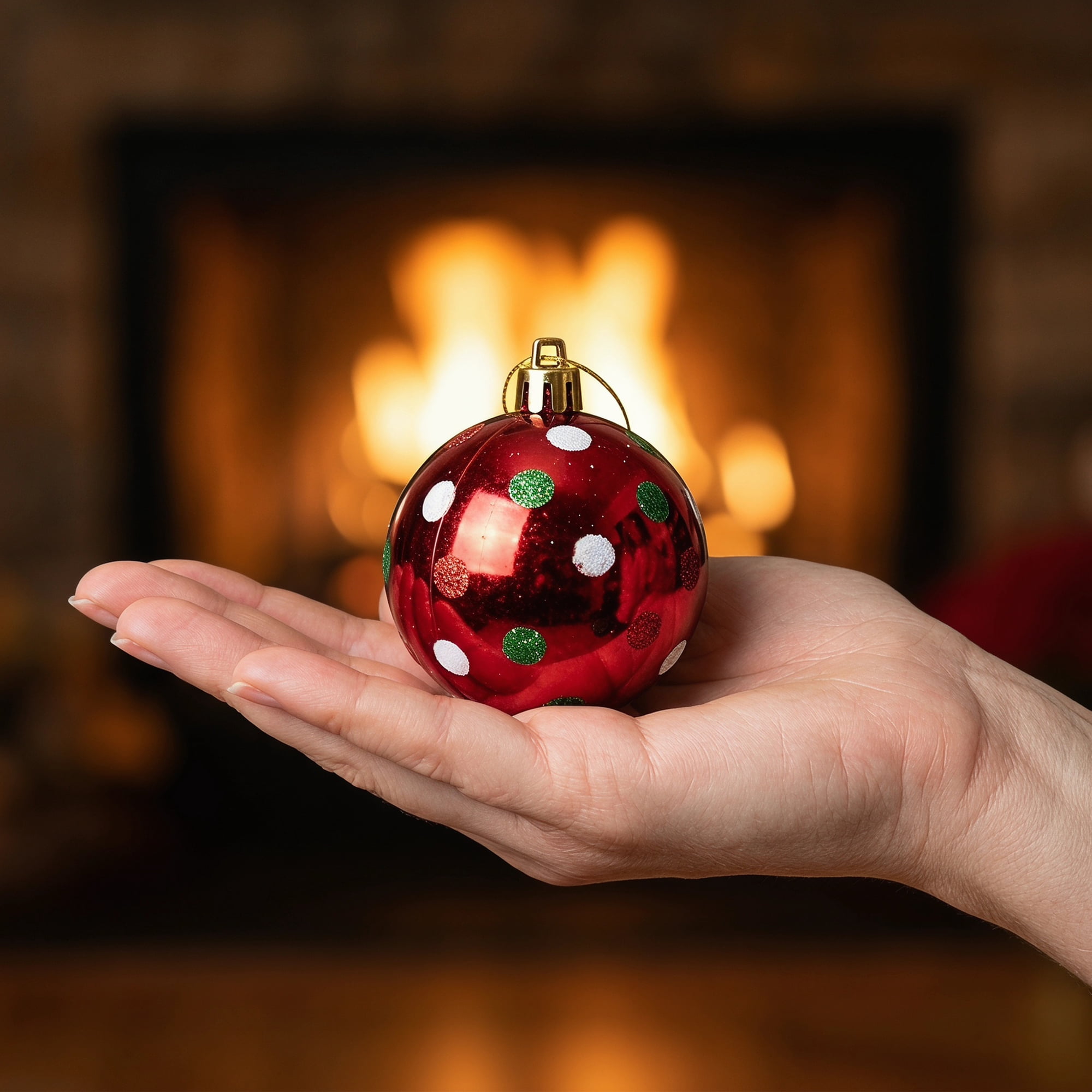Unique Bargains 6Pcs Handpainted Christmas Painted Sphere Tree Ornaments Multicolor 2.4"