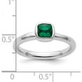thumbnail image 5 of Solid Sterling Silver Stackable Expressions Cushion Cut Cr. Emerald Ring - Ring Size 9.0, 5 of 8