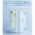 thumbnail image 5 of ONIKUMA Tri-Mode Wireless Keyboard, BT/2.4G/Wired Connection, Silent Membrane, RGB Backlit, Display Screen & Multimedia Knob, 94 Keys PBT Keycaps for PC Gaming Office Home Use, Black, 5 of 9
