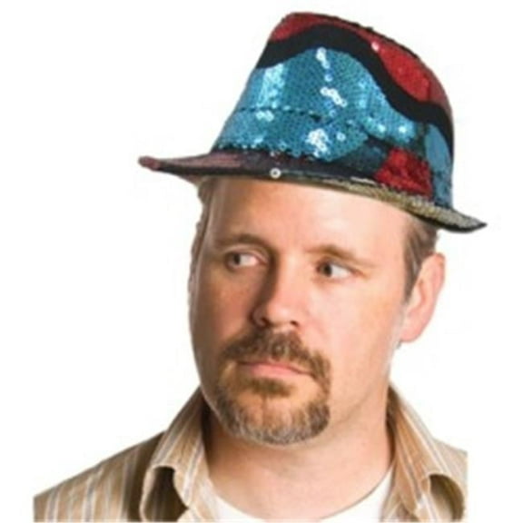 Dress Up America Unisex-Adult's Tri Sequin Hat, Multi Colored, One Size Fits Mone SizeT