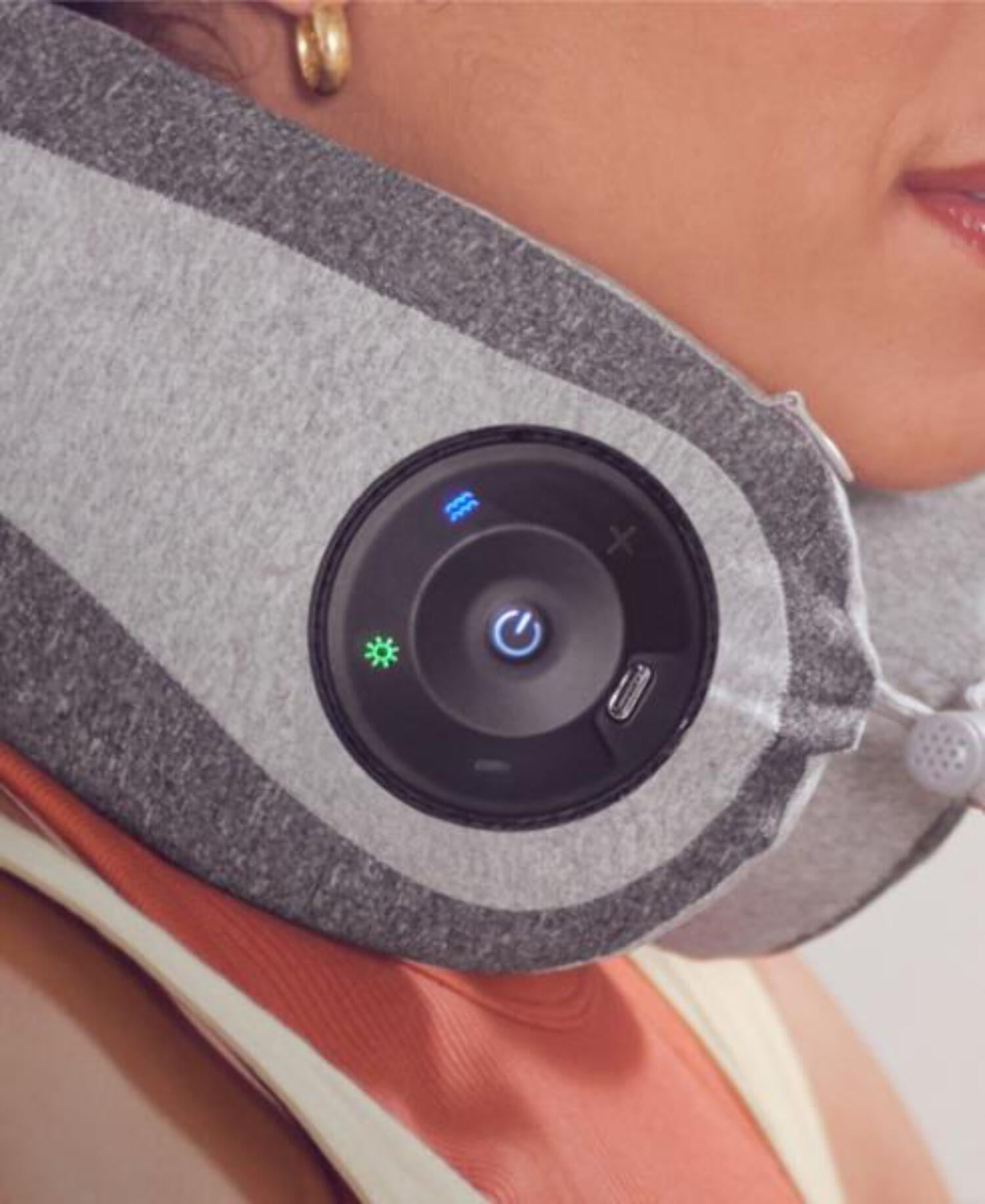 Homedics Deep Rhythmic Neck Massager with Music & Vibration- Gray