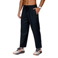 thumbnail image 3 of Youclos Mens 4-Way Stretch Sweatpants Joggers: Breathable, dual contrast zipper pulls and zipper pocketsAthletic Pants for Gym Casual Daily, 3 of 4