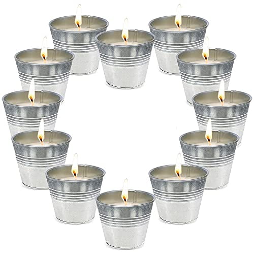 Small Soy Wax Bucket Candle Pack of 12 Citronella Candles Camping Candles Made 