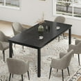 thumbnail image 3 of QinaQin Industrial Style Dining Table, 70.9-Inch/71-Inch Rectangular Wooden Table, Seats 4-6 People, Metal Frame, Rounded Corners, for Dining Room, Kitchen, Restaurant (Chairs Not Included), 3 of 7