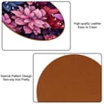 thumbnail image 5 of Flower 6Pcs Round Coasters Set, Microfiber Leather Drink Coasters, 11x11 cm/4.3x4.3 in, Cup Mats for Home and Office, 5 of 6