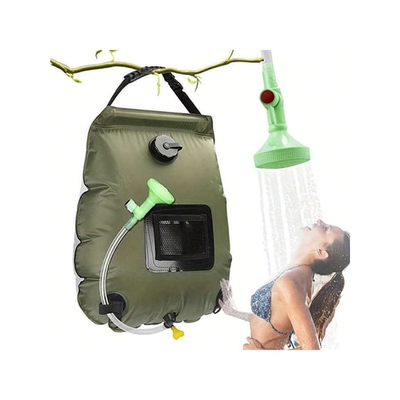 Portable Solar Shower Bag - Heated with Hose/Shower Head for Camping/Hiking/Beach Trips