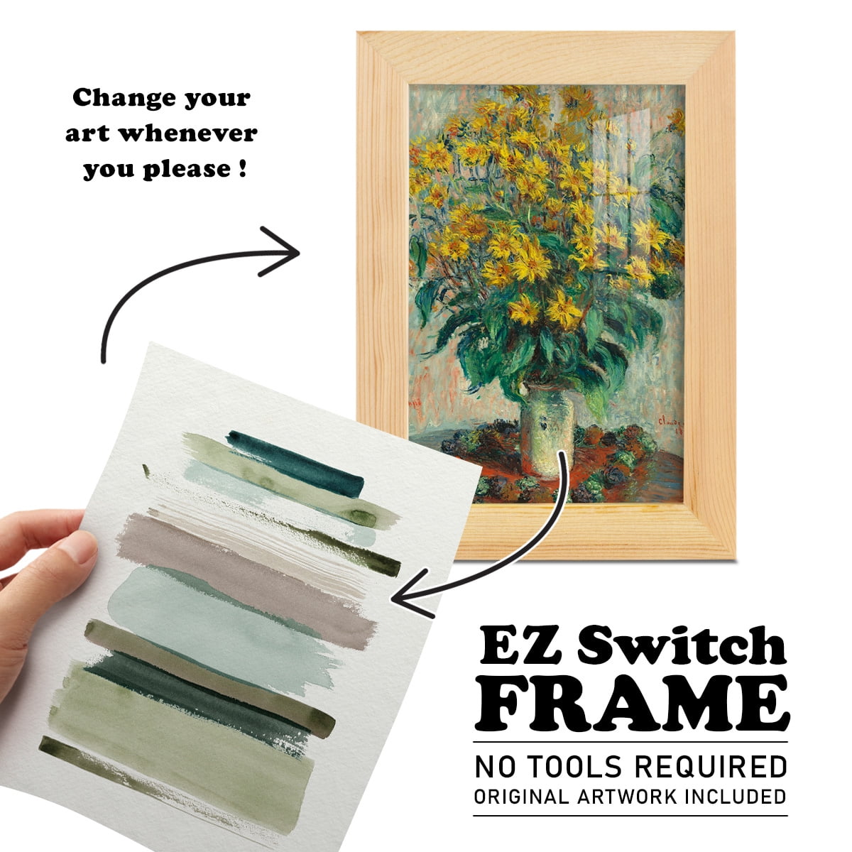 Grass Stains I - Framed Print w/glass - Natural Wood