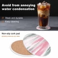 Coasters Set of 6 Pink Grey Paint Drink Coasters with Holder Absorbent ...