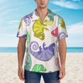 thumbnail image 2 of Disketp Hawaiian Shirts For Men,Colorful Pattern With Cute Chameleons Print Mens Casual Short Sleeve Button Down Shirts Beach Shirt, 2 of 7