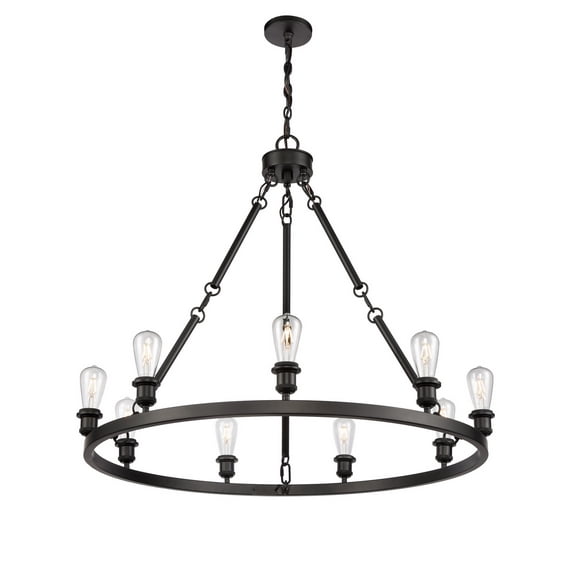 Innovations Lighting - Saloon-9 Light Chandelier in Industrial Style-33 Inches