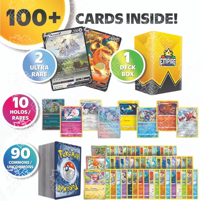 ultra rare pokemon cards amazon Pokémon 100 Card Lot with Legendary Cards- Bundle with a LCC Deck Box Included : Toys & Games amazon exclusive pokemon cards Legendary