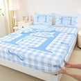 thumbnail image 4 of Erosebridal Blue Dreamy Princess Style Full Size Sheets For Kids,Girls Ribbon Bow Initial Letter H Alphabet Bed Sheets 4 Pieces, 4 of 6