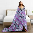 thumbnail image 5 of DouZhe Ultra-Soft Micro Fleece Lightweight Flannel Bed Blanket, Tribal Style Mosaic Drawing Print Cozy Warm Throw Blankets, 80"x60", 5 of 7
