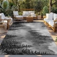 thumbnail image 2 of Black Grey Mountain Outdoor Rug for Patio/Deck, Non-Slip Large Area Rug 4 x 6 Ft, Misty Forest Nature Woodland Pine Tree Landscape Indoor Outdoor Rugs Washable Area Rugs, Camping Rug Carpet Runner, 2 of 8