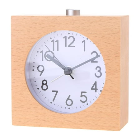 Alarm Clock Timer Reminder Square Wooden Alarm Clock for w/ Night Light for Stud