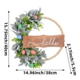 thumbnail image 3 of Decoraciones de Pascua, adornos de Pascua, regalos de Pascua, primavera, verano, letrero de madera de Pascua, corona de hojas con orejas de conejo, flores artificiales de Pascua, decoración colgante p, 3 of 6